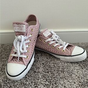 Pink Crochet Converse Chuck Taylors Size 8.5